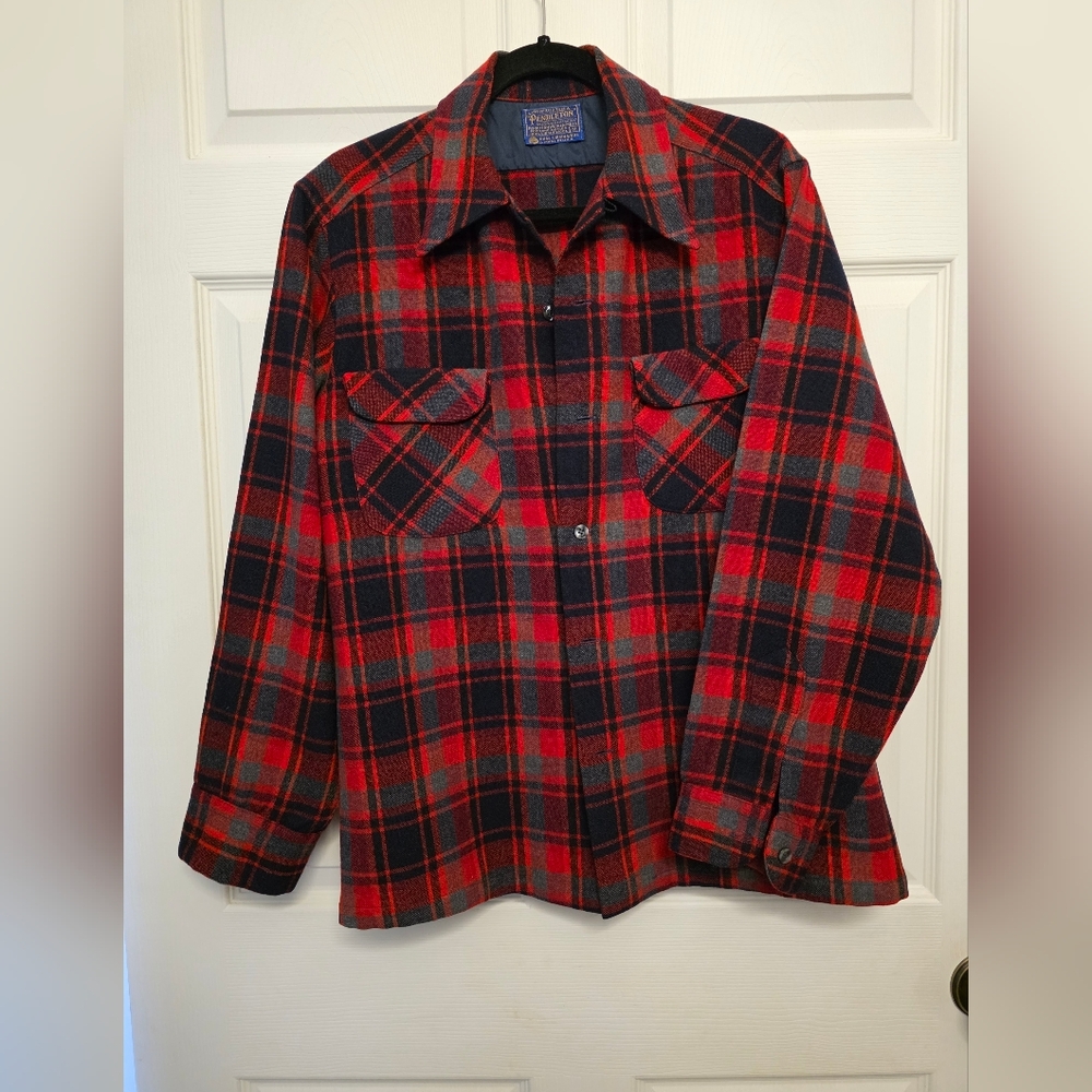 Pendleton Red and Black Plaid Shirt Jacket